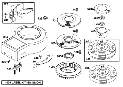 Blower Hsg,flywheels,screens Diagram and Parts List for 28C707-0118-XX  Briggs and Stratton Engine